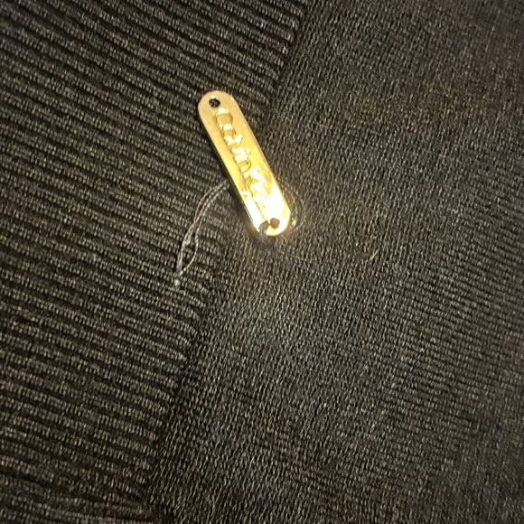 Calvin Klein Black Mock Neck Sweater Gold Button Shoulder Women’s M Pullover - Picture 5 of 8